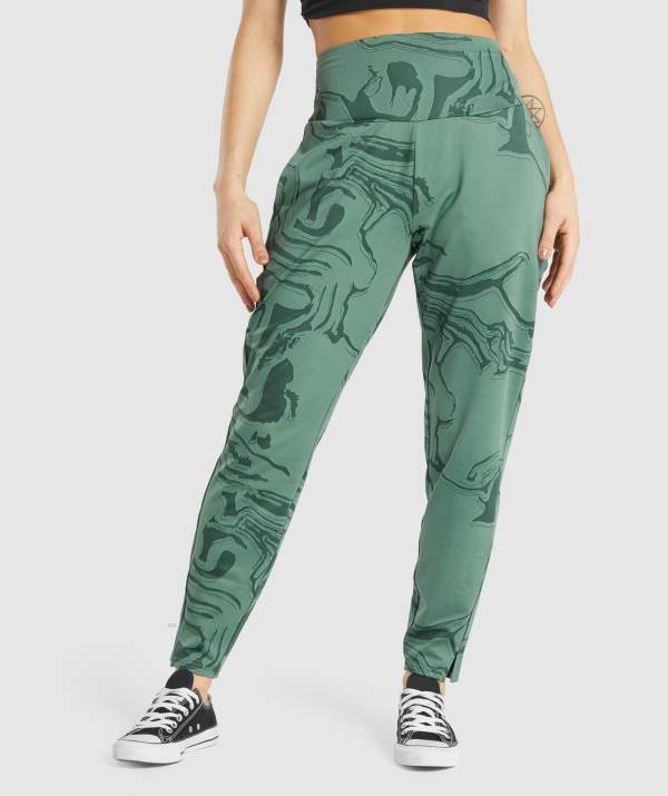 Damske Joggers Gymshark GS Power Bottoms Zelene | TX5981643